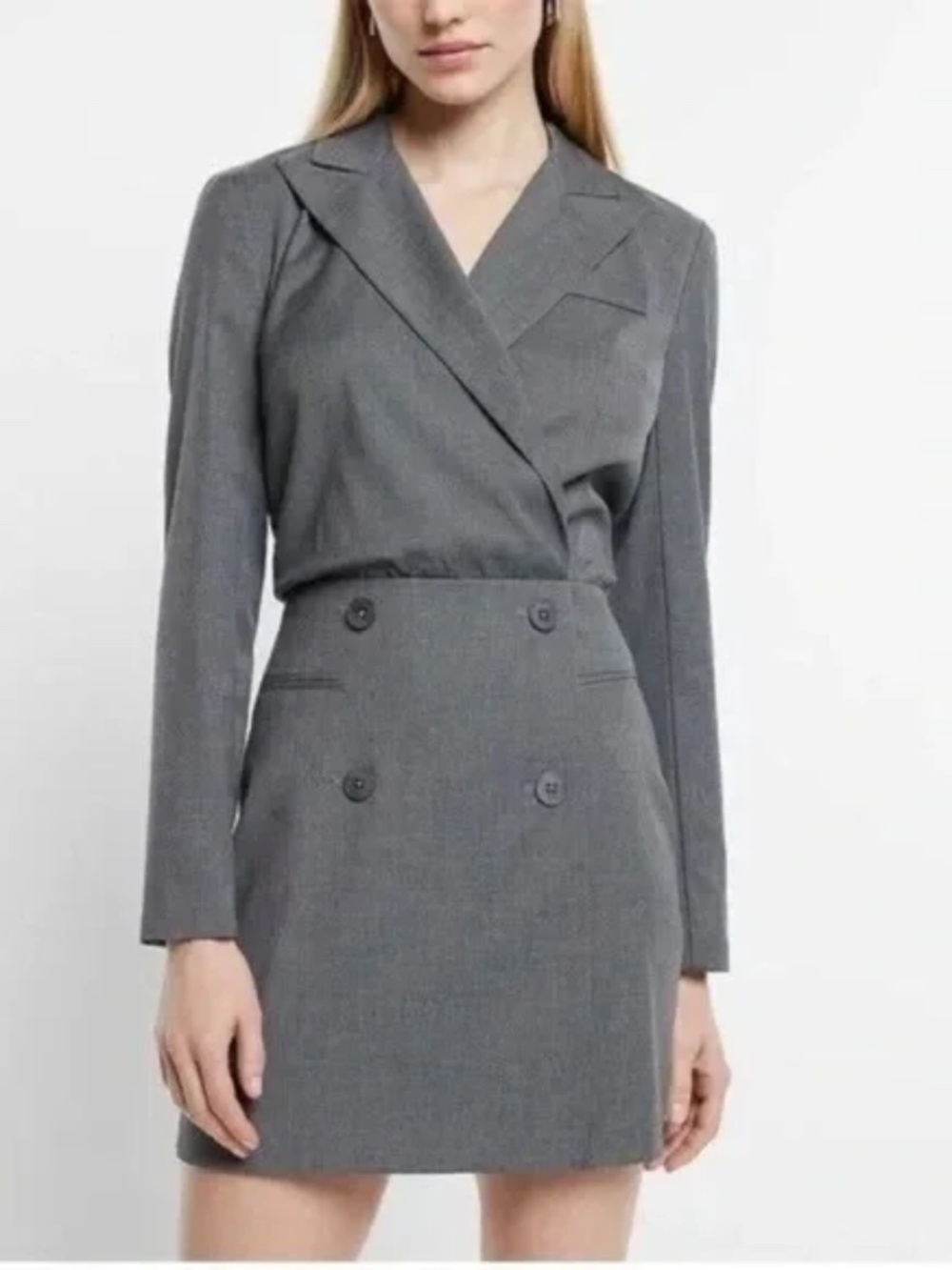 Express Gray Mini Blazer Dress